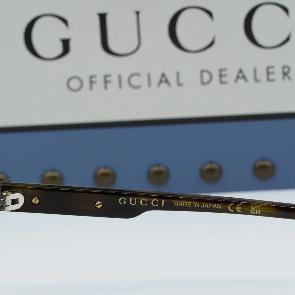 FINAL PRICE NEW GUCCI GG1286S 004 VINTAGE HAVANA/BLUE SUNGLASSES - Picture 5 of 9